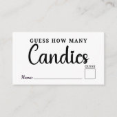 Raad eens hoeveel Snoepjes bruiloft Vrijgezellenfe Informatiekaartje (Voorkant)