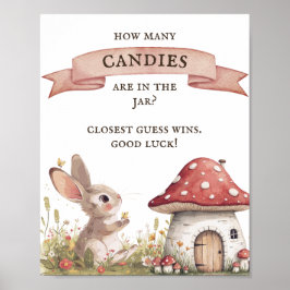 Raad eens hoeveel Snoepjes Bunny Baby shower Poste Poster