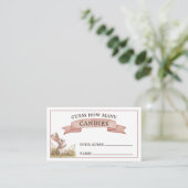 Raad eens hoeveel Snoepjes Bunny Baby shower spel Informatiekaartje (Staand voorkant)