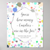 Raad eens hoeveel Snoepjes Multicolor Baby shower Poster (Voorkant)