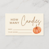 Raad eens hoeveel Snoepjes pompoen Baby shower spe Informatiekaartje (Voorkant)