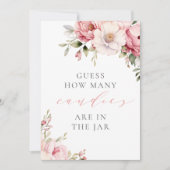 Raad eens hoeveel Snoepjes roze Baby shower teken (Voorkant)