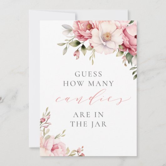 Raad eens hoeveel Snoepjes roze Baby shower teken (Voorkant)