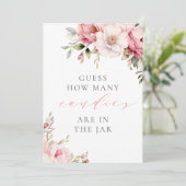 Raad eens hoeveel Snoepjes roze Baby shower teken (Staand voorkant)