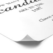 Raad eens hoeveel Snoepjes Roze strik Baby shower  Poster (Hoek)