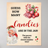 Raad eens hoeveel Snoepjes Santa Christmas spel te Poster (Voorkant)