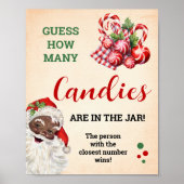 Raad eens hoeveel Snoepjes Santa Christmas spel te Poster (Voorkant)