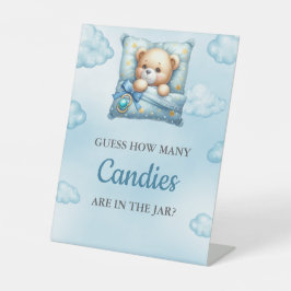 Raad eens hoeveel Snoepjes spel kussen teddybeer Reclamebord Met Voetstuk