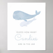 Raad eens hoeveel Snoepjes walvis Baby shower teke Poster (Voorkant)