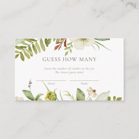 Raad eens hoeveel Snoepjes Wilde Botanische Spel K Informatiekaartje (Voorkant)