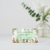 Raad eens hoeveel Snoepjes Woodland Baby shower Ga Informatiekaartje (Staand voorkant)
