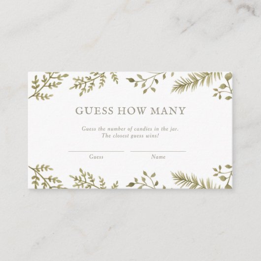 Raad eens hoeveel Snoepjes Woodland Baby shower Ga Informatiekaartje (Voorkant)