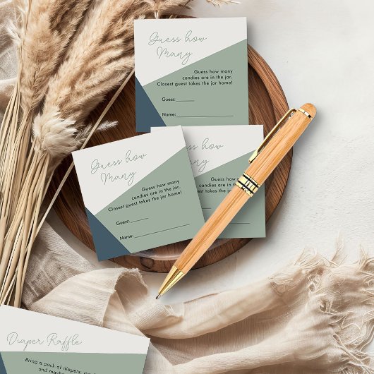 Raad eens hoeveel spel eenvoudige sage groene drie informatiekaartje