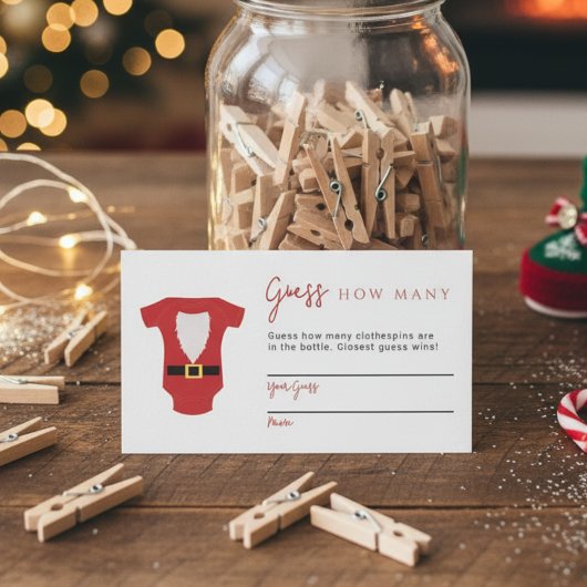 Raad eens hoeveel spelletjes Santa Baby shower Chr Informatiekaartje