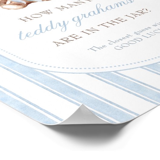 Raad eens hoeveel Teddy Grahams Baby shower spel t Poster (Hoek)