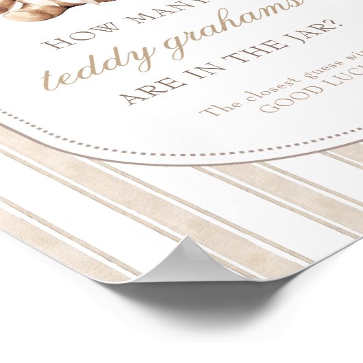 Raad eens hoeveel Teddy Grahams Baby shower spel t Poster (Hoek)