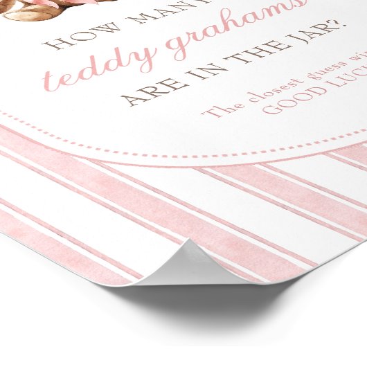 Raad eens hoeveel Teddy Grahams Baby shower spel t Poster (Hoek)