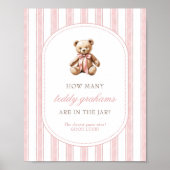 Raad eens hoeveel Teddy Grahams Baby shower spel t Poster (Voorkant)