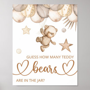 Raad eens hoeveel teddyberen poster