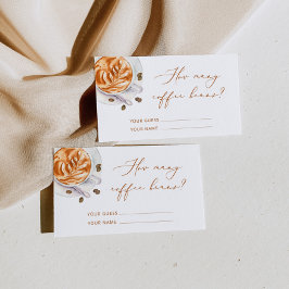 Raad eens hoeveel vrijgezellenfeest koffiebonen sp informatiekaartje