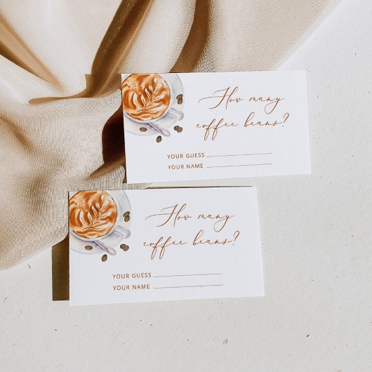 Raad eens hoeveel vrijgezellenfeest koffiebonen sp informatiekaartje