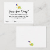 Raad eens hoeveel? White met Cute Elephant Game Ca Informatiekaartje (Voorkant / Achterkant)