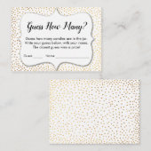 Raad eens hoeveel? White met Gold Confetti Game Ca Informatiekaartje (Voorkant / Achterkant)
