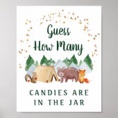 Raad eens hoeveel Woodland Animals Baby shower spe Poster (Voorkant)