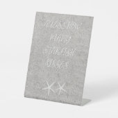 Raad eens hoeveel zeesterren reclamebord met voetstuk (Voorkant)