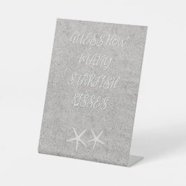 Raad eens hoeveel zeesterren reclamebord met voetstuk