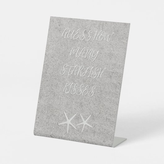 Raad eens hoeveel zeesterren reclamebord met voetstuk (Voorkant)