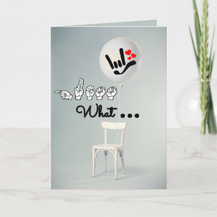 “Raad eens… Ik hou van jou” – ASL-verjaardagskaart Feestdagen Kaart