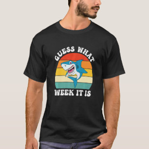 Raad eens in welke week het is  haai Kinder Mannen T-shirt
