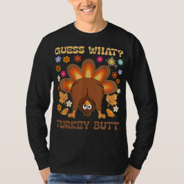 Raad eens? Kalf achterste  Leuk Retro Thanksgiving T-shirt
