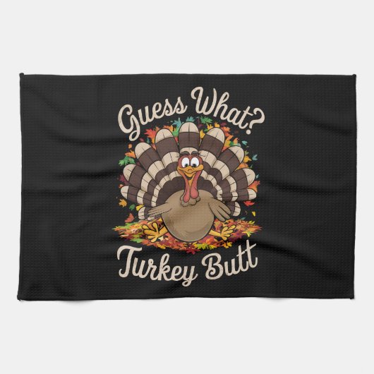  Raad eens Kalkoen Butt Grappig Thanksgiving  Theedoek (Horizontaal)