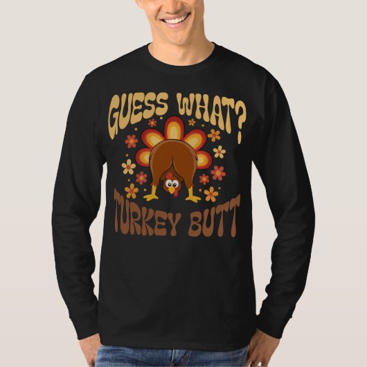 Raad eens? Kalleke Kalkoen Grappige Retro Thanksgi T-shirt (Voorkant)