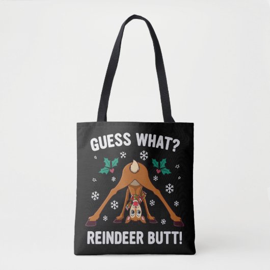 Raad eens Kerst Rendier Anus Kerstgrap Tote Bag (Voorkant)