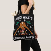 Raad eens Kerst Rendier Anus Kerstgrap Tote Bag (Dichtbij)
