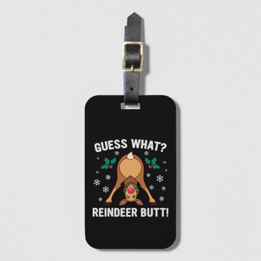 Raad eens Kerst Rendier Anus Kerstmisgrap Bagagelabel (Voorkant (verticaal))