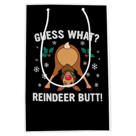 Raad eens Kerst Rendier Anus Kerstmisgrap Medium Cadeauzakje (Voorkant)