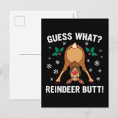 Raad eens Kerst Rendier Anus Kerstmisk grap Feestdagenkaart (Voorkant / Achterkant)