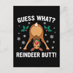 Raad eens Kerst Rendier Anus Kerstmisk grap Feestdagenkaart