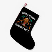 Raad eens Kerst Rendier Anus Kerstmisk grap Kleine Kerstsok (Voorkant (Hangend))