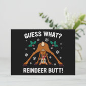 Raad eens Kerst Rendier Anus Kerstmiskleuk Kaart (Staand voorkant)
