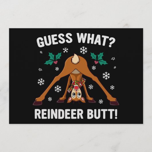Raad eens Kerst Rendier Anus Kerstmiskleuk Kaart (Voorkant)