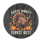 Raad eens? Kerstboter Thanksgiving Grappig  Snijplank (Voorkant)