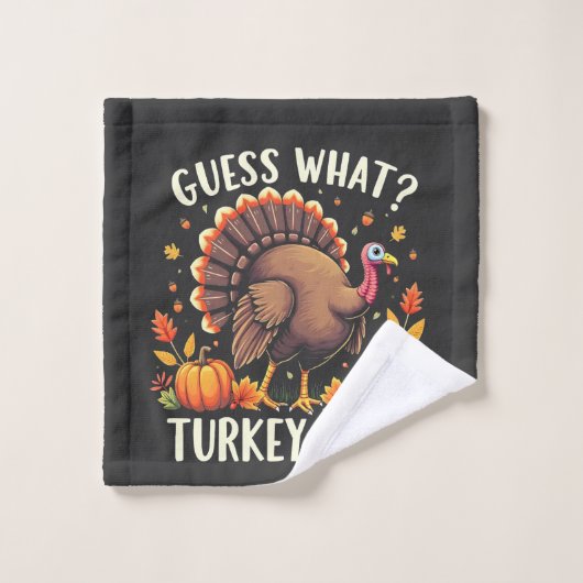 Raad eens? Kerstboter Thanksgiving Grappig  Washandje (Wasdoekje)