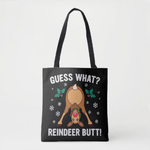 Raad eens Kerstmis grap over rendier kont Tote Bag
