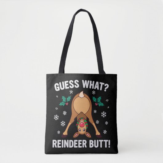 Raad eens Kerstmis grap over rendier kont Tote Bag (Voorkant)