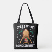 Raad eens Kerstmis grap over rendier kont Tote Bag (Achterkant)